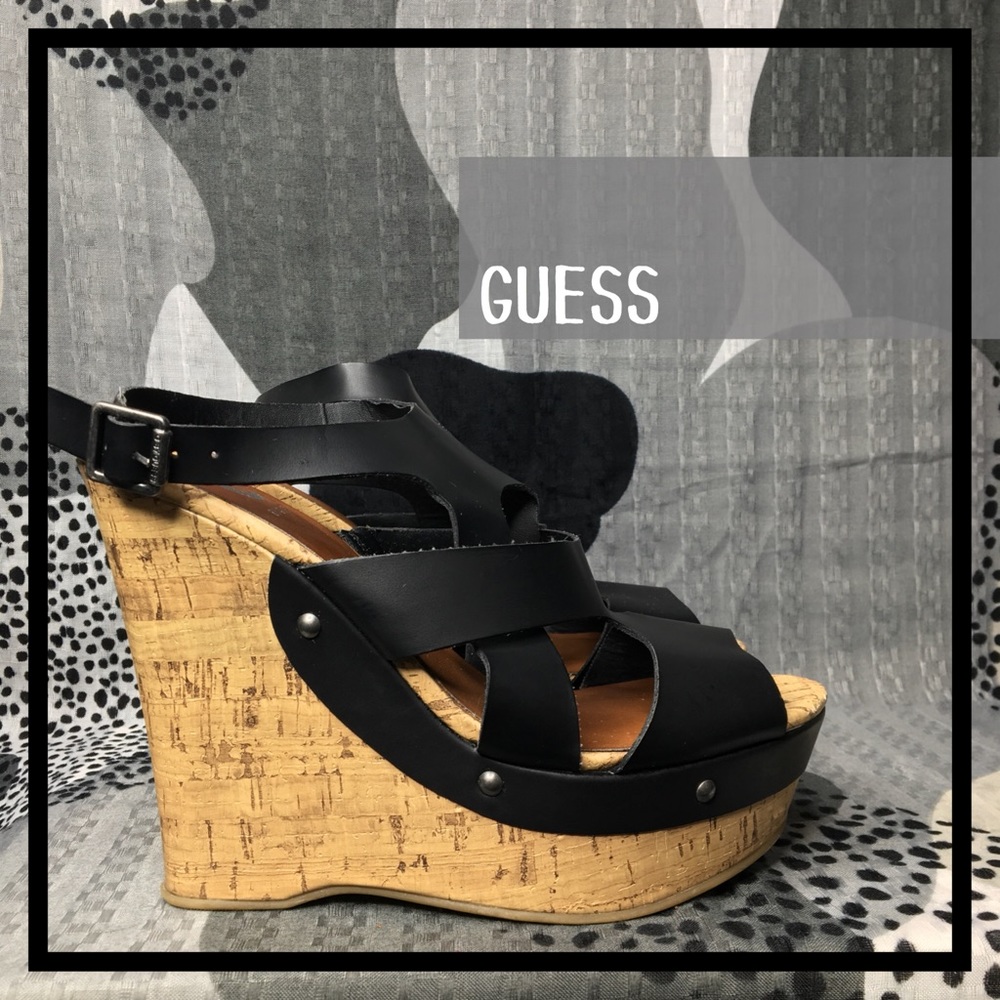 GUESS • Faux Leather-wrapped Wedges